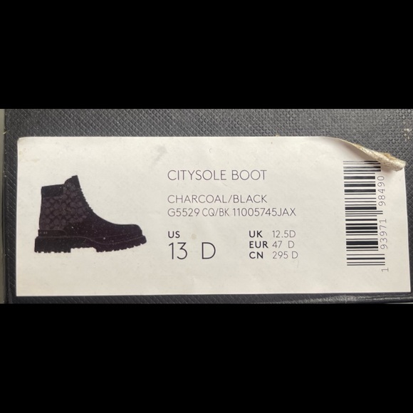 Men's rare size 13 authentic COACH Citysole Boot - Picture 10 of 10